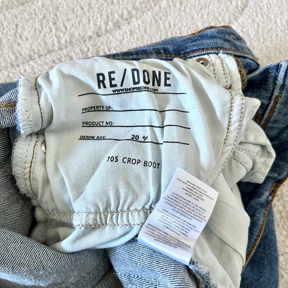 RE/DONE 70s Cropped Bootcut Jeans in Laguna High Rise Cotton Size 25 - Picture 8 of 11